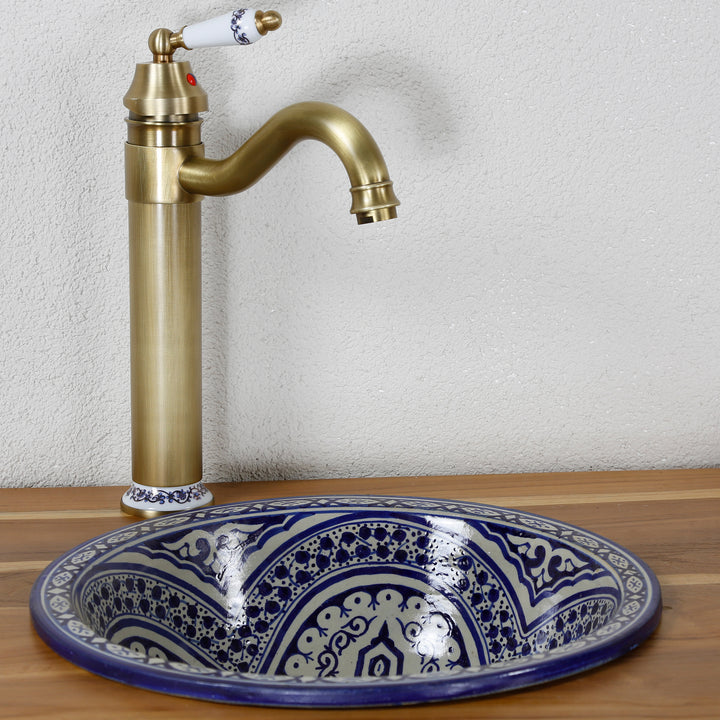 Hand-painted ceramic sink