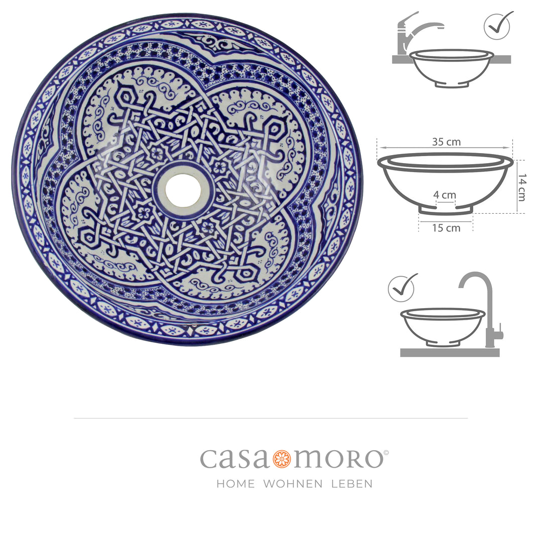 Hand-painted ceramic sink