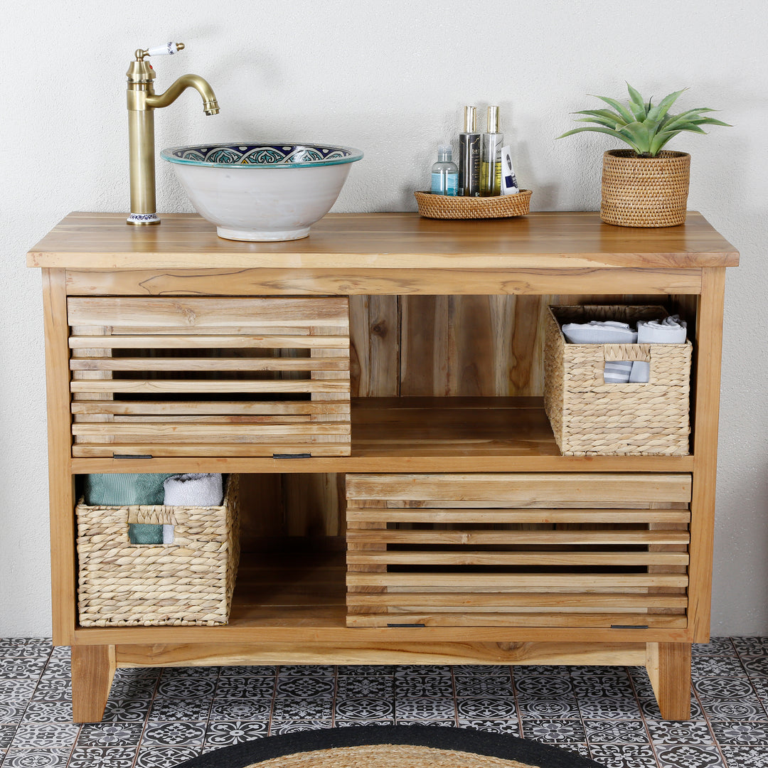 Ceramic countertop sink, round