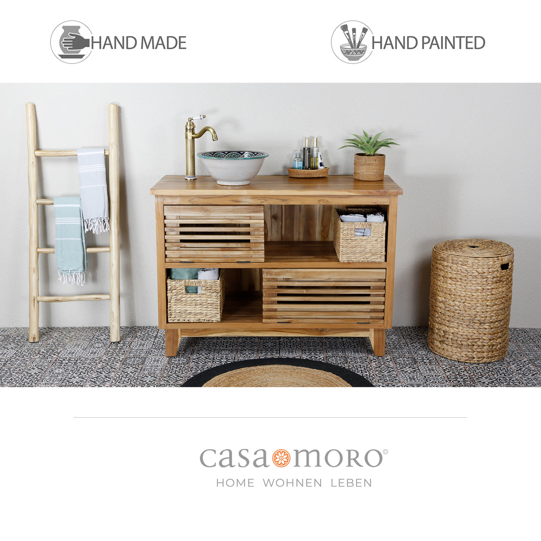 Ceramic countertop sink, round