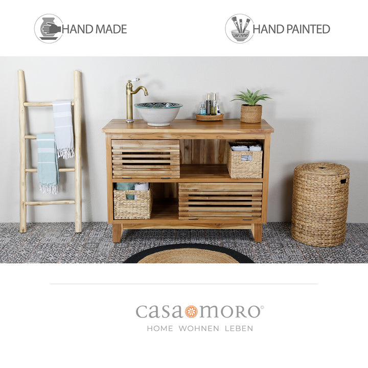 Ceramic countertop sink, round