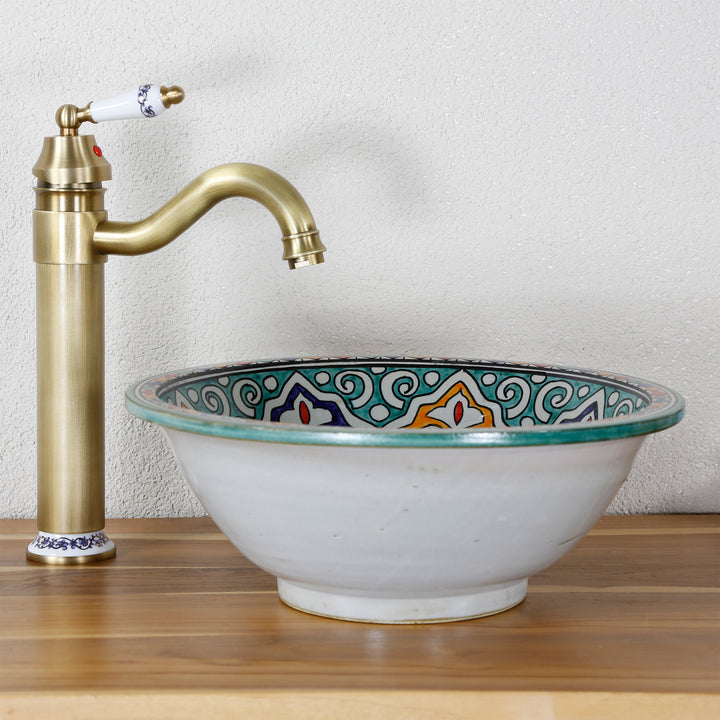 Small round ceramic sink
