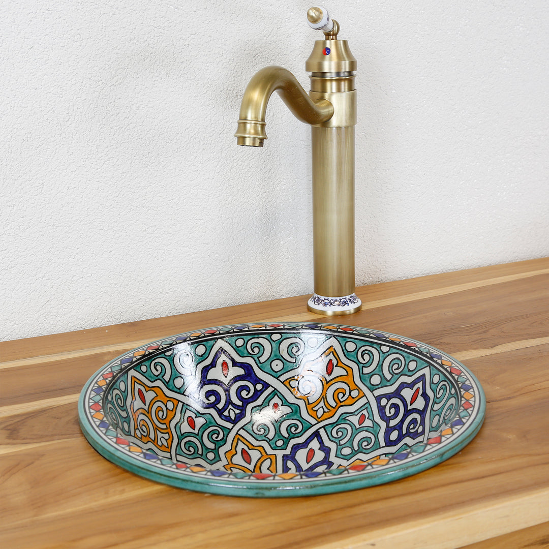 Small round ceramic sink