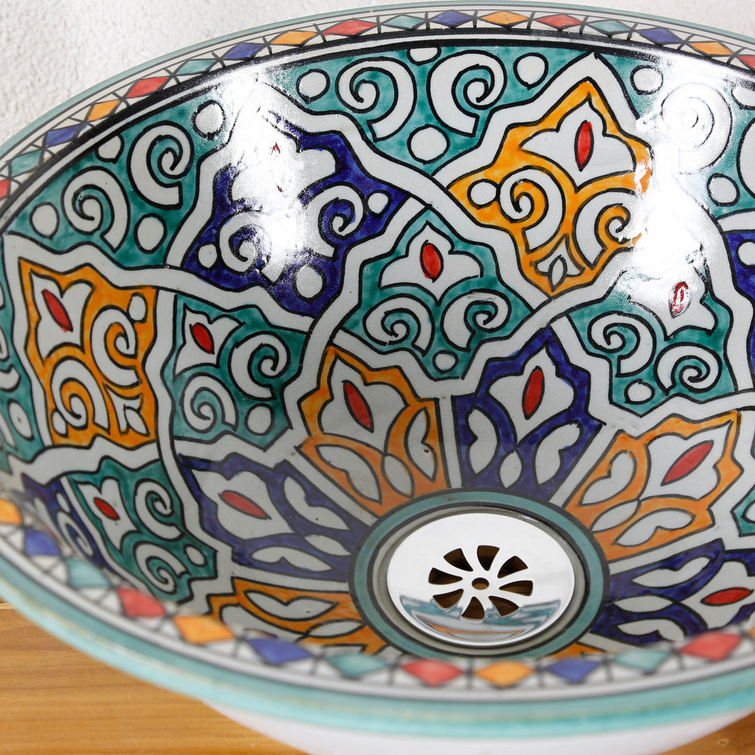 Small round ceramic sink