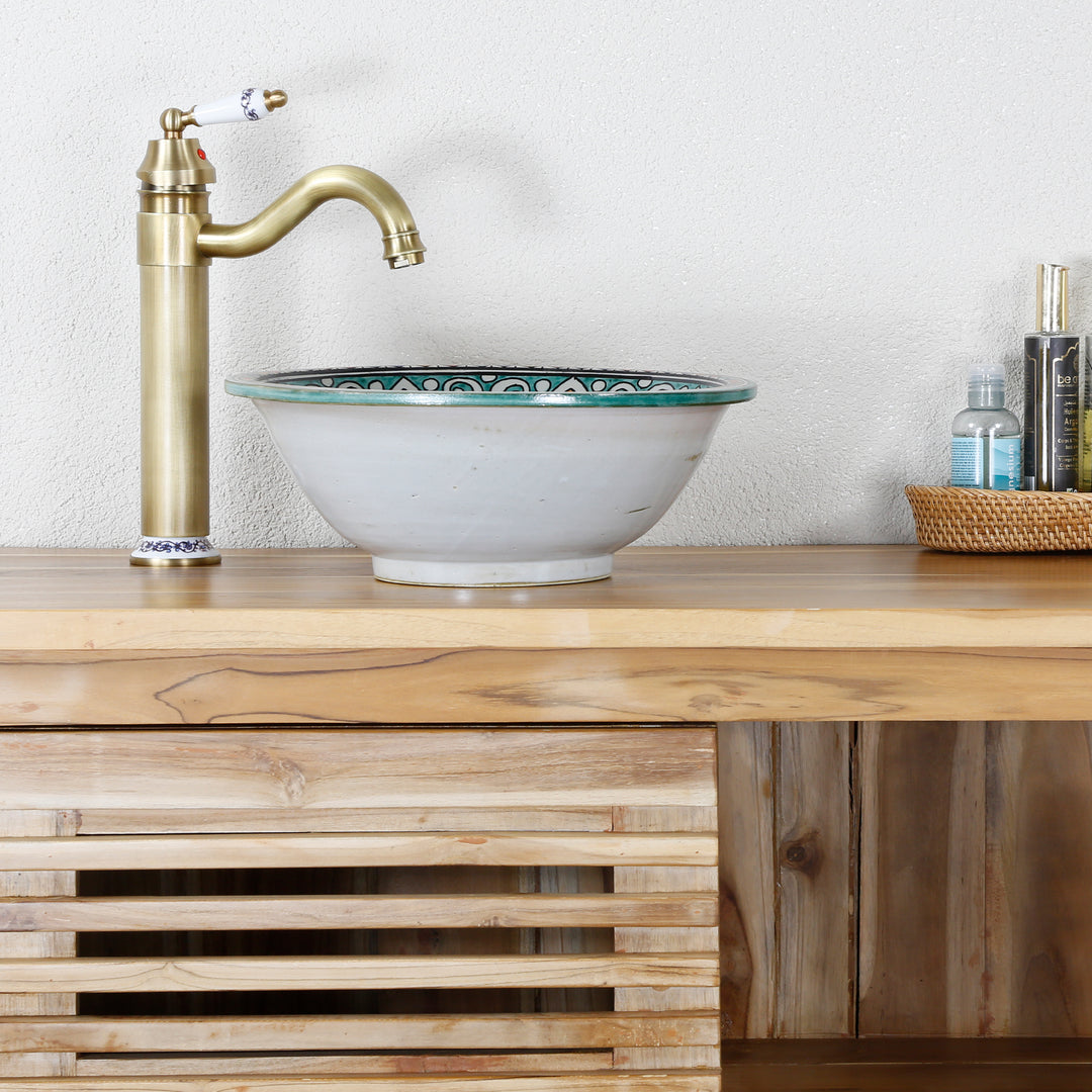 Small round ceramic sink