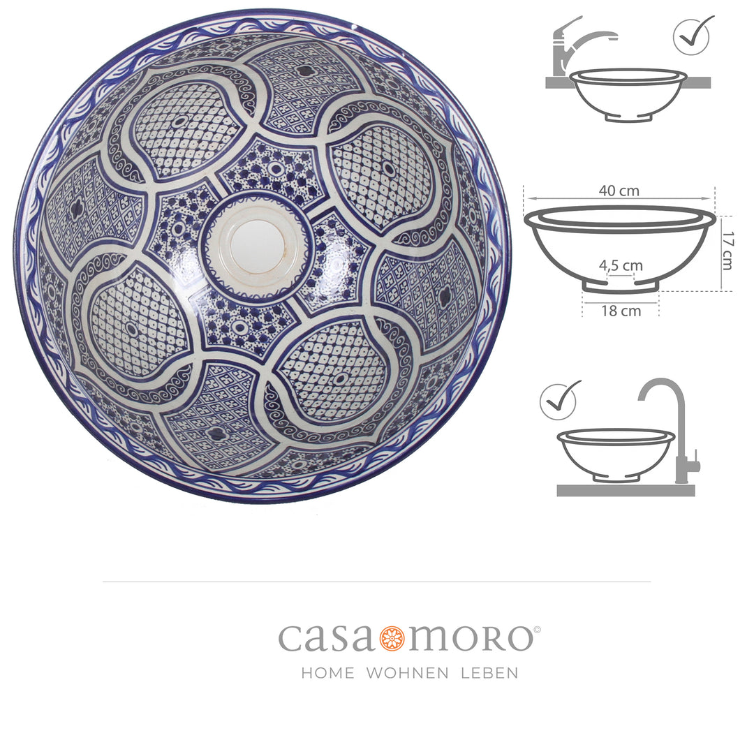 Countertop sink Blue Round