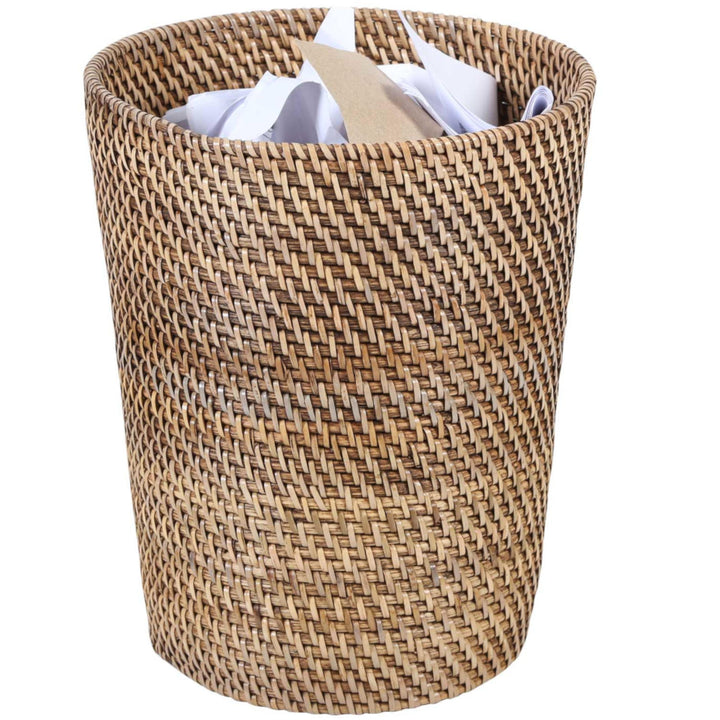 Rattan wastebasket Nila Light Brown