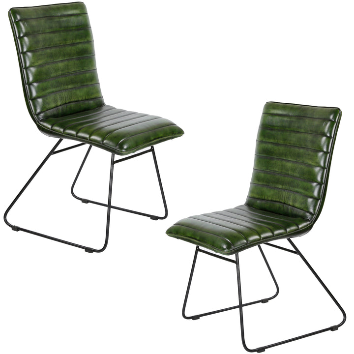 Dining chair, leather, green