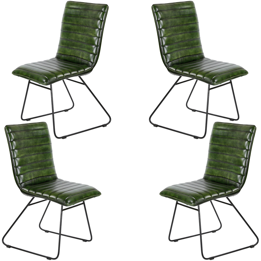 Dining chair, leather, green