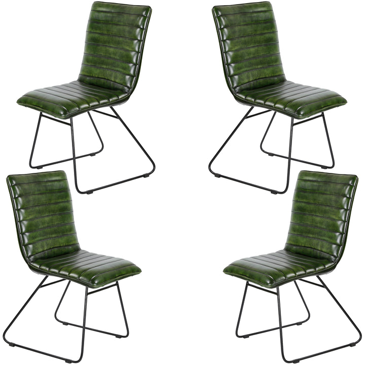 Dining chair, leather, green