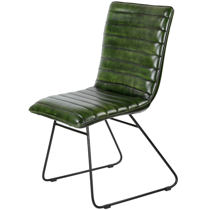 Dining chair, leather, green