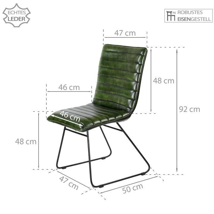 Dining chair, leather, green