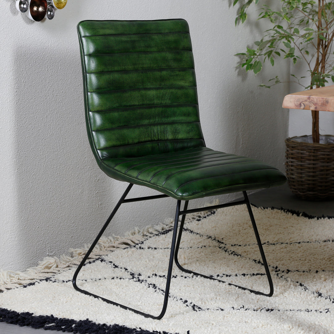 Dining chair, leather, green