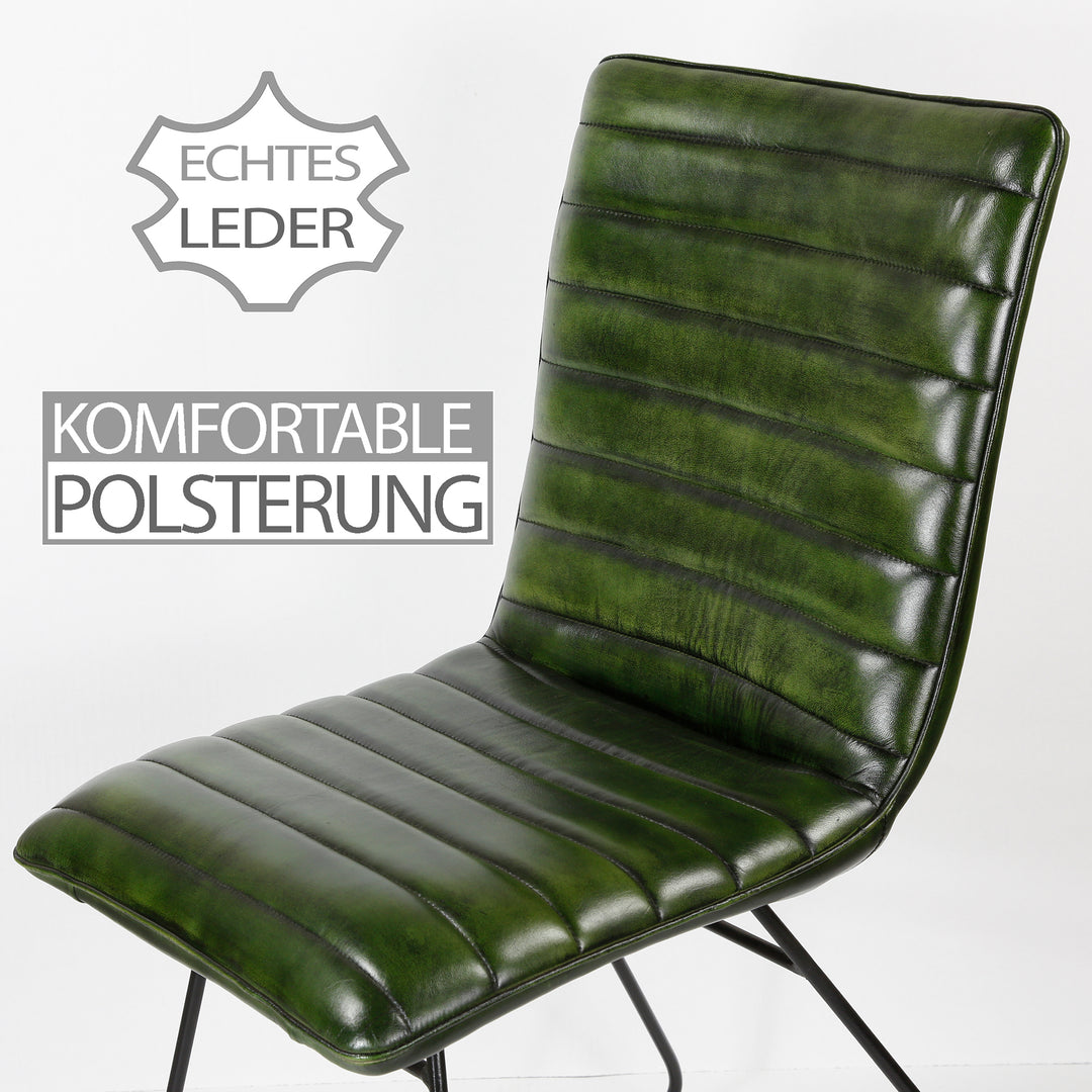 Dining chair, leather, green