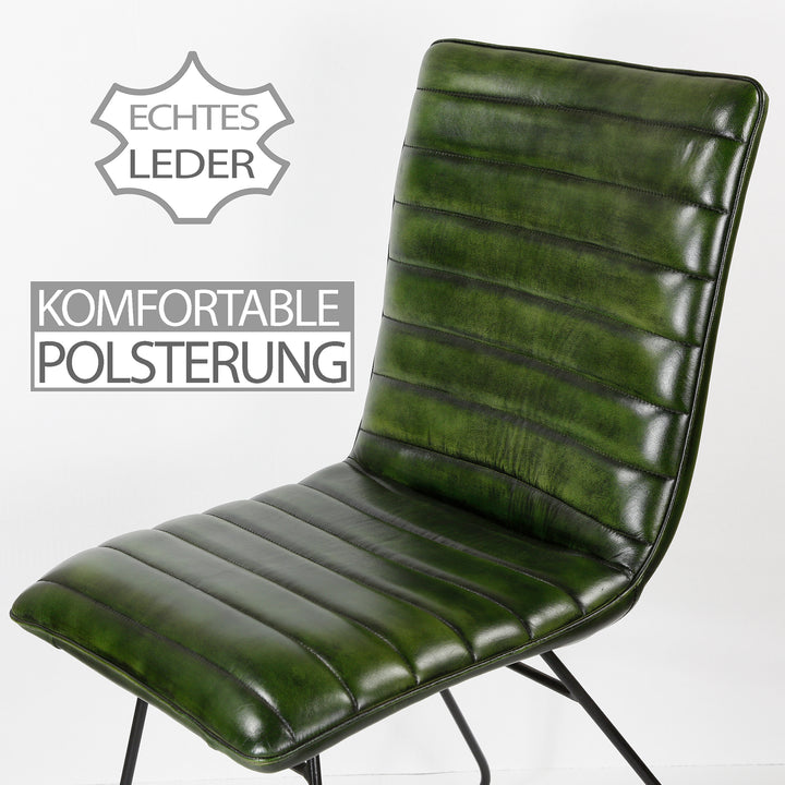 Dining chair, leather, green