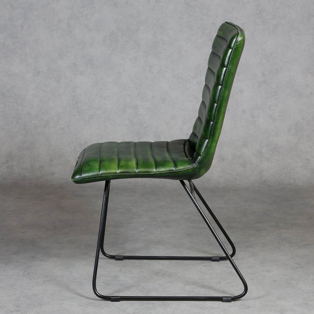 Dining chair, leather, green
