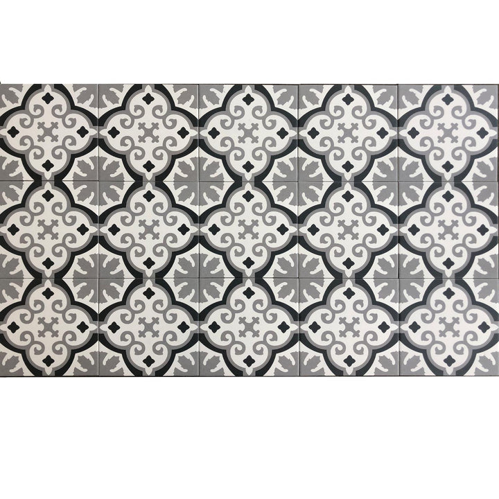 Moroccan tiles 20x20 cm – gray black
