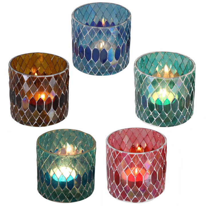Moroccan mosaic lantern Rayan S set of 5