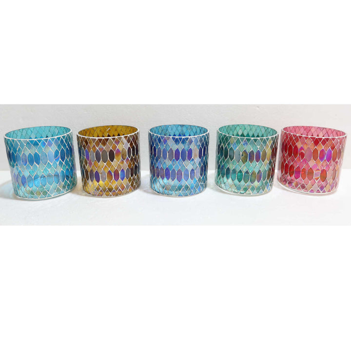 Moroccan mosaic lantern Rayan M set of 5