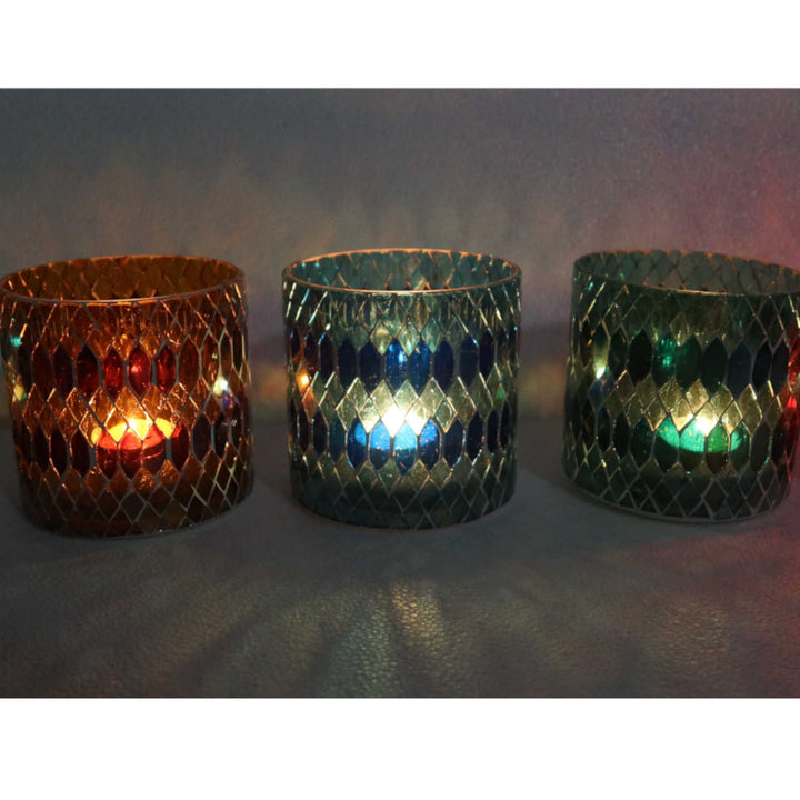Moroccan mosaic lantern Rayan M set of 5