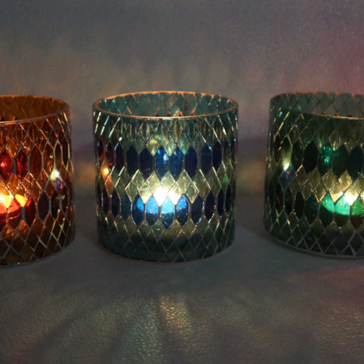 Moroccan mosaic lantern Rayan M set of 5