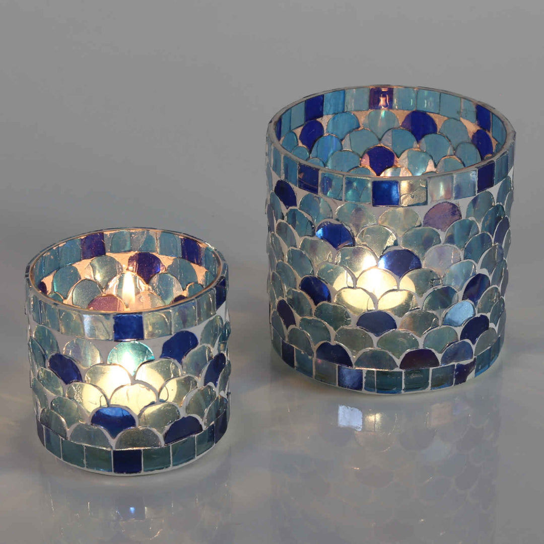 Oriental mosaic lantern Athens dark blue