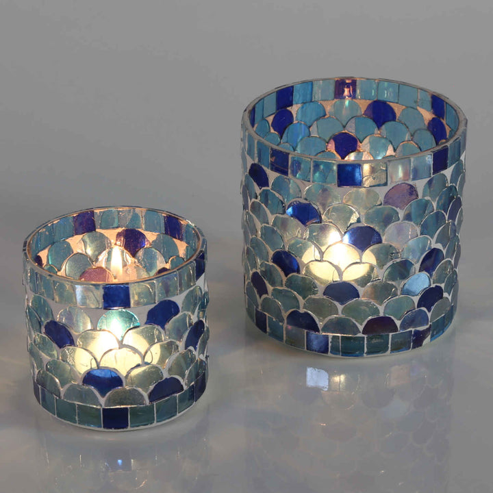Oriental mosaic lantern Athens dark blue
