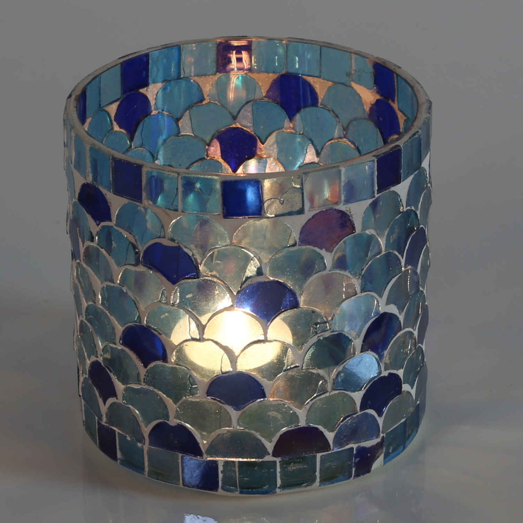 Oriental mosaic lantern Athens dark blue