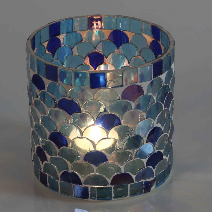 Oriental mosaic lantern Athens dark blue