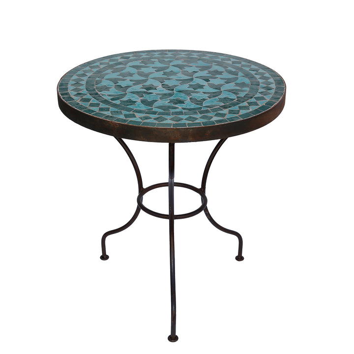 Round side table Ø 45 cm, height 50 cm - wrought iron table with oriental zellige pattern