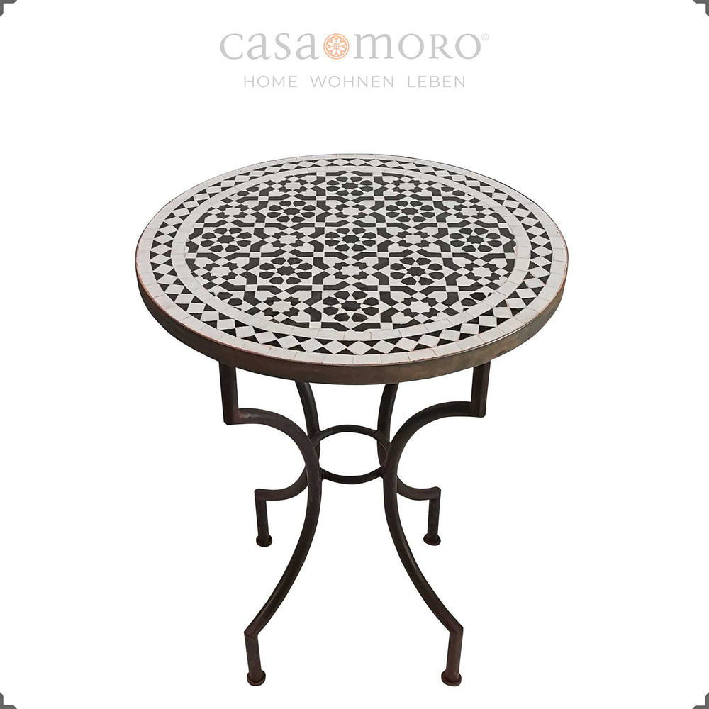 Round dining table for the balcony, kitchen or terrace - compact and decorative