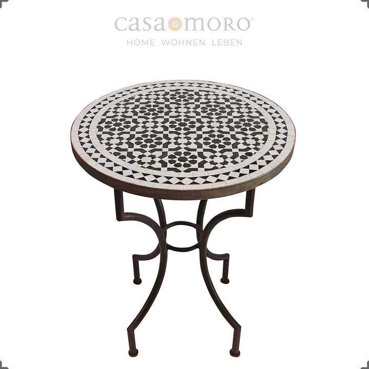 Round dining table for the balcony, kitchen or terrace - compact and decorative