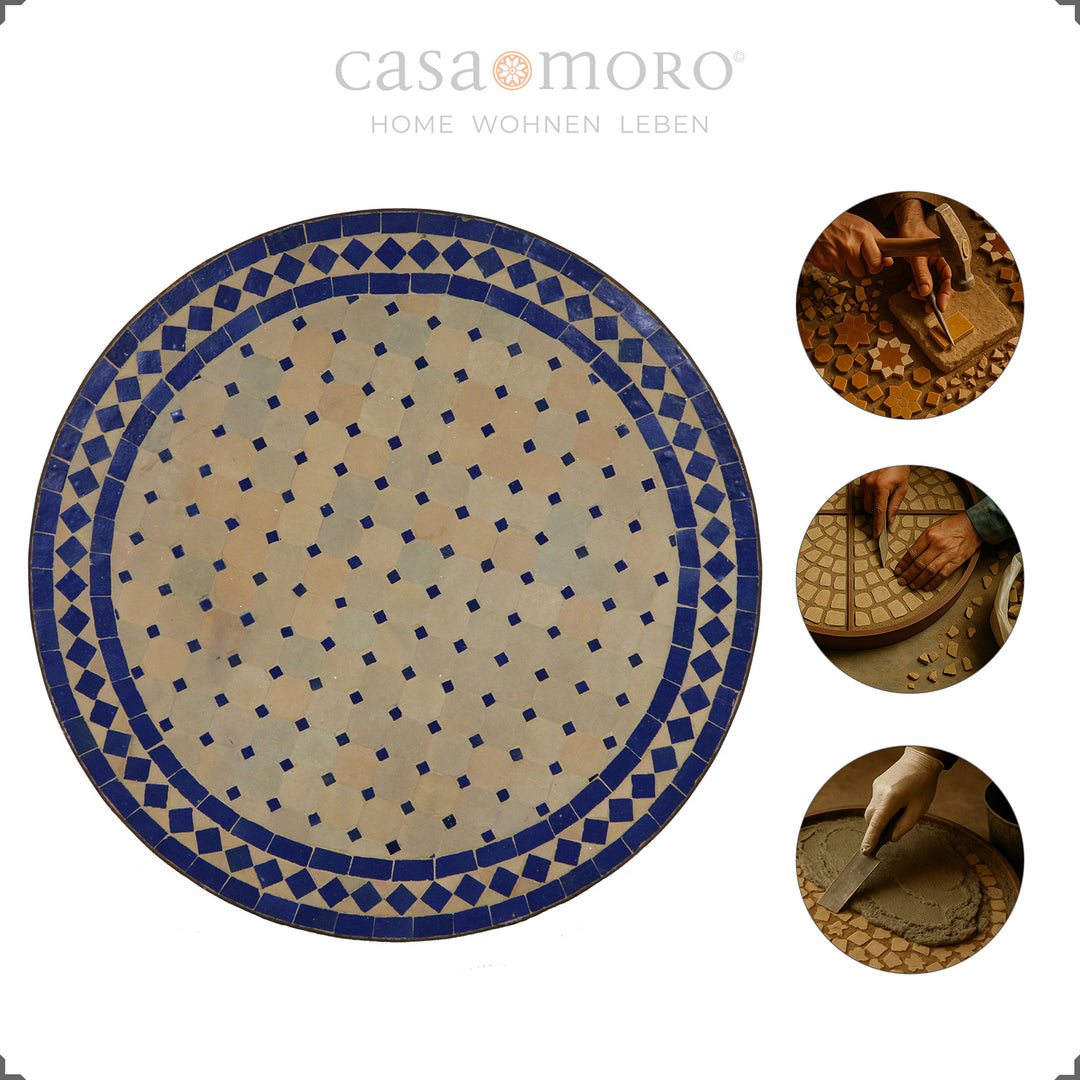 Mosaic table: Ø 60 cm, height 75 cm, 18 kg table top, flexible in use