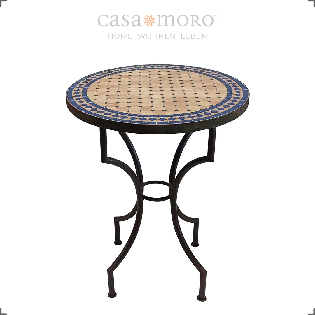 Round Zellige table with 60 cm diameter - Mediterranean & handmade for small outdoor areas