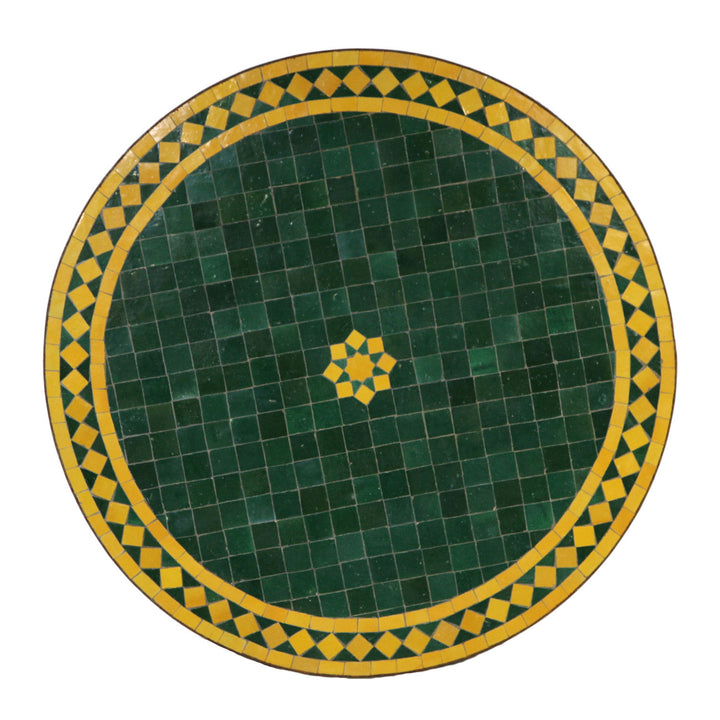 Mosaic table D80 star green yellow