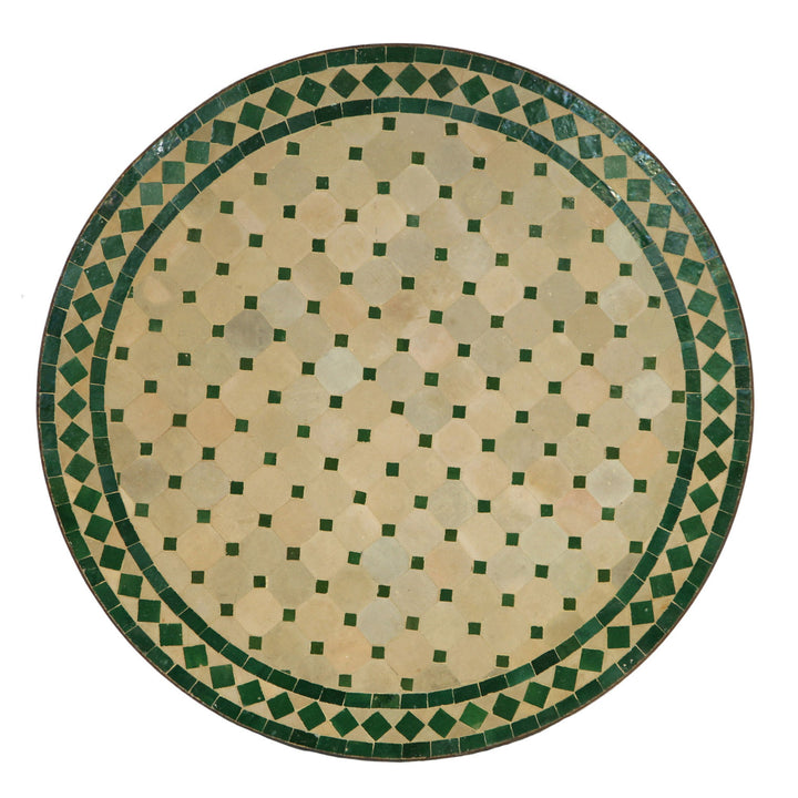 Mosaic table D90 green/diamond pattern