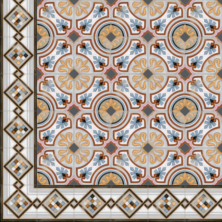 Oriental corner border 20×20 cm – tile border made of porcelain stoneware