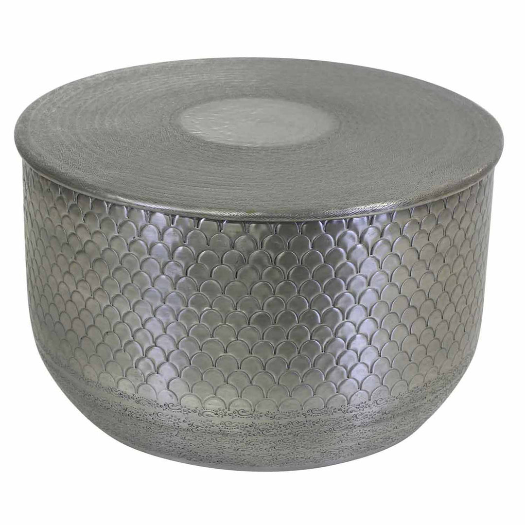 Alava Oriental Side Table, Silver