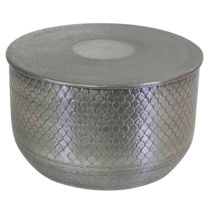 Alava Oriental Side Table, Silver