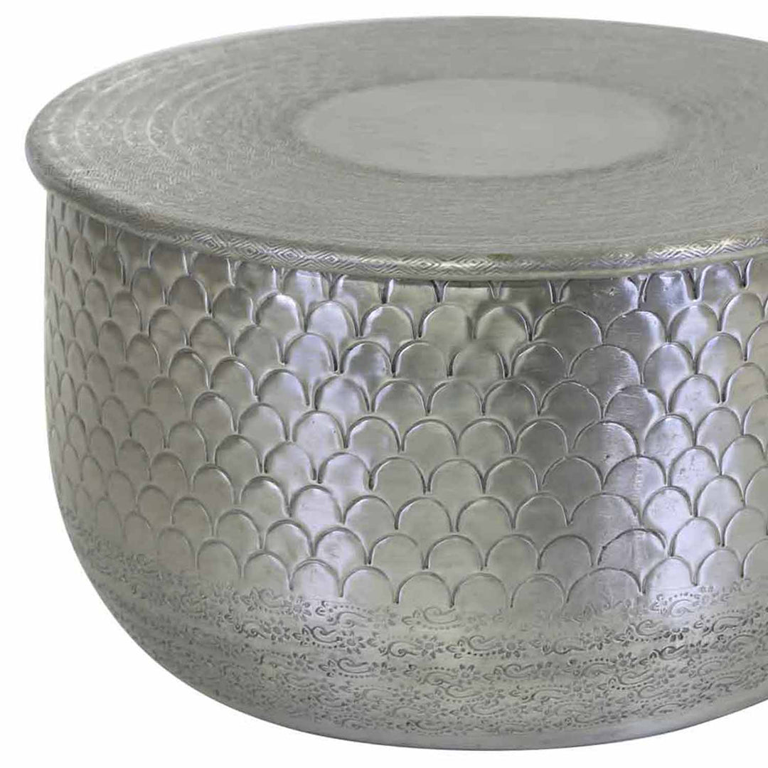 Alava Oriental Side Table, Silver