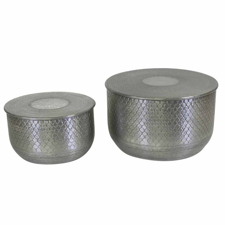 Alava Oriental Side Table, Silver