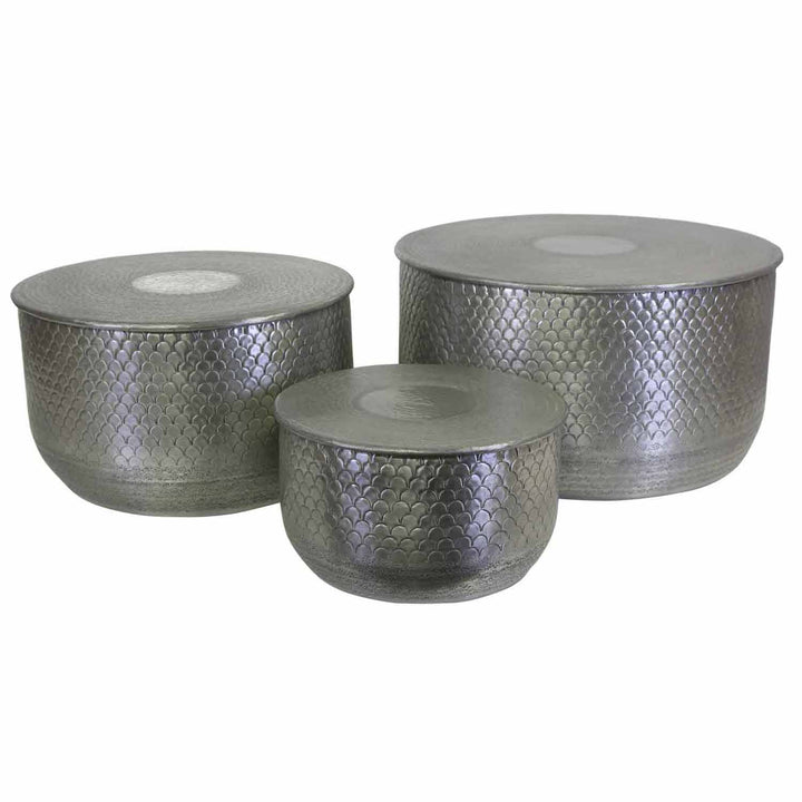 Alava Oriental Side Table, Silver