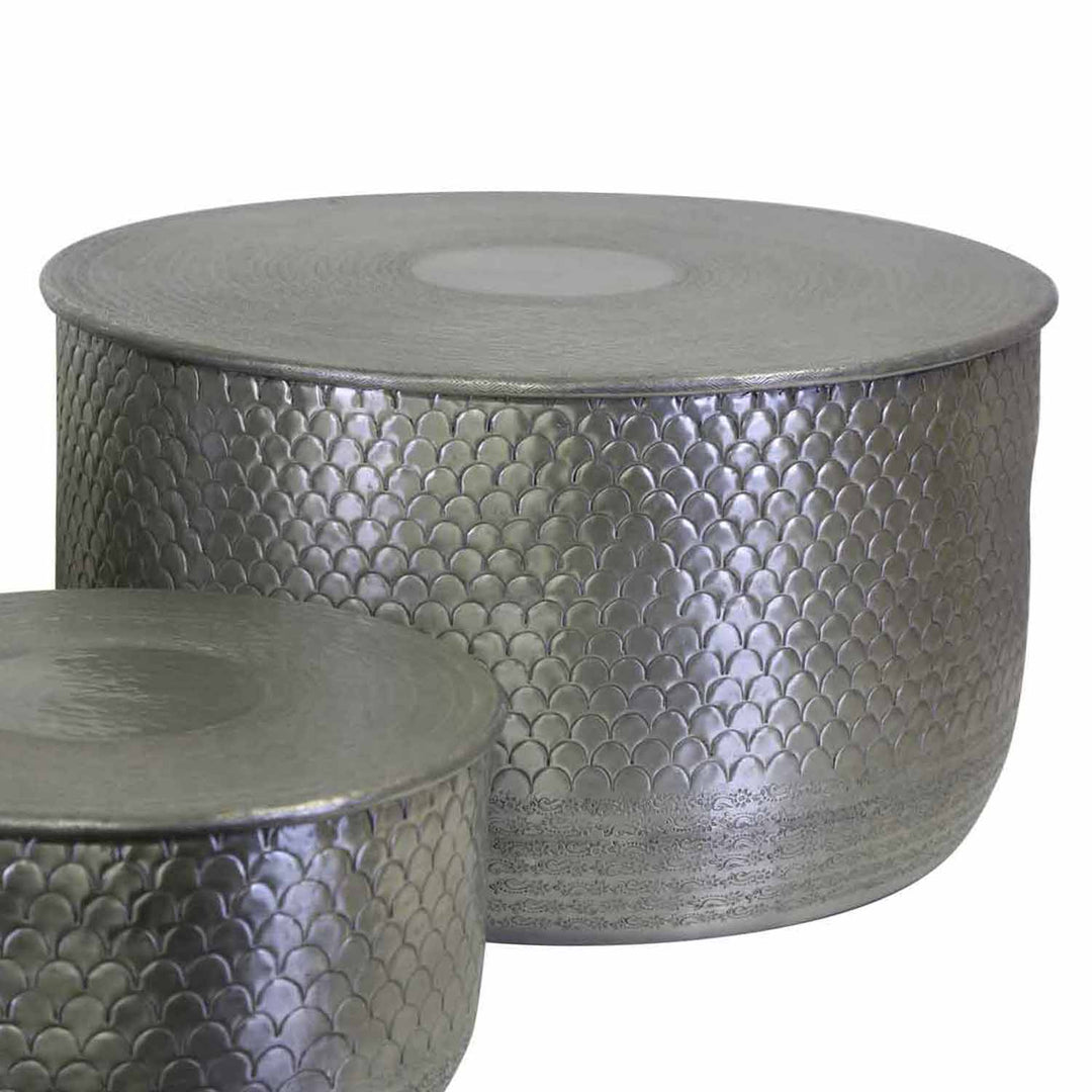 Alava Oriental Side Table, Silver