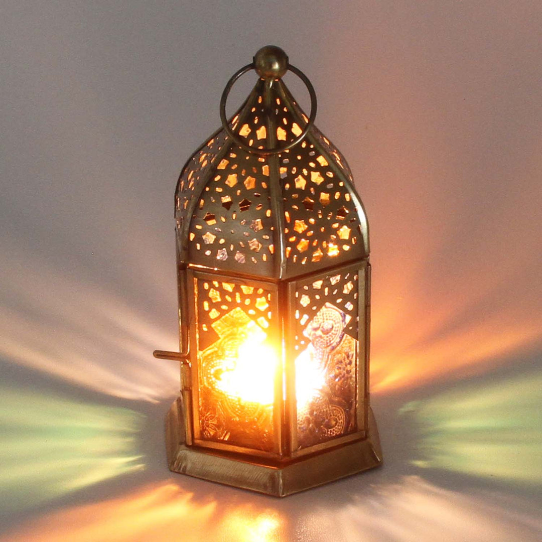 Oriental glass lantern Nael Multicolor