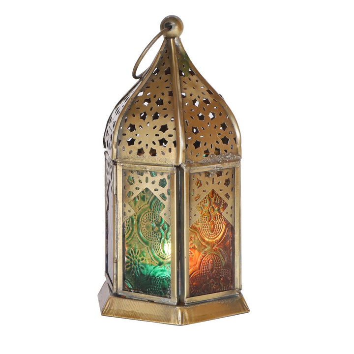 Oriental glass lantern Nael Multicolor