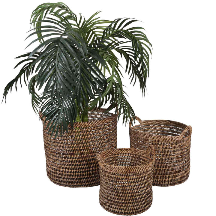 Rattan basket Eda Brown with handle