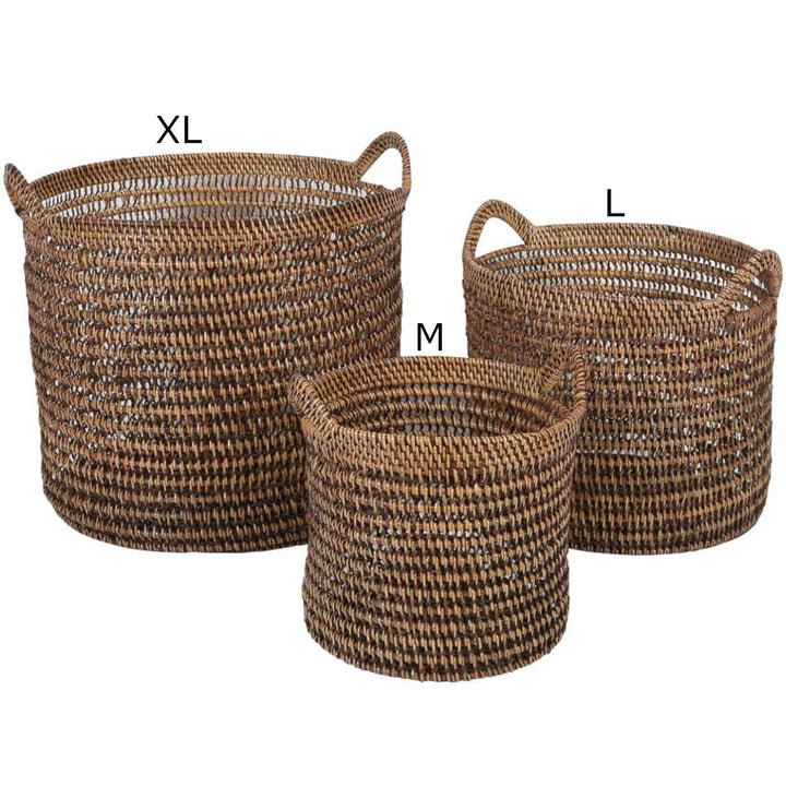 Rattan basket Eda Brown with handle