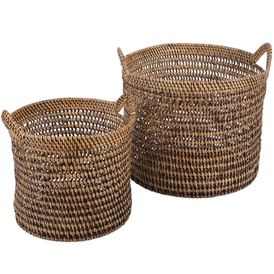 Rattan basket Eda Brown with handle