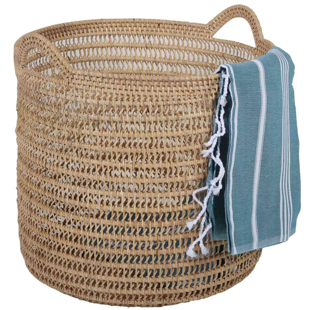 Eda natural rattan basket with handle