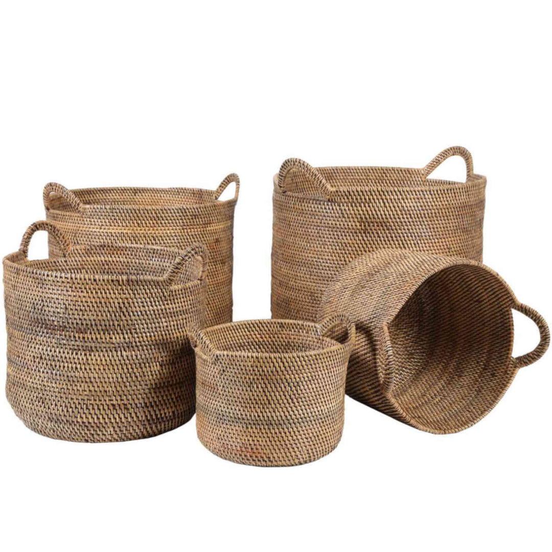 Elie Brown rattan basket with handle